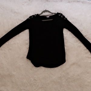 COPY - GARAGE black top with laced up fabric